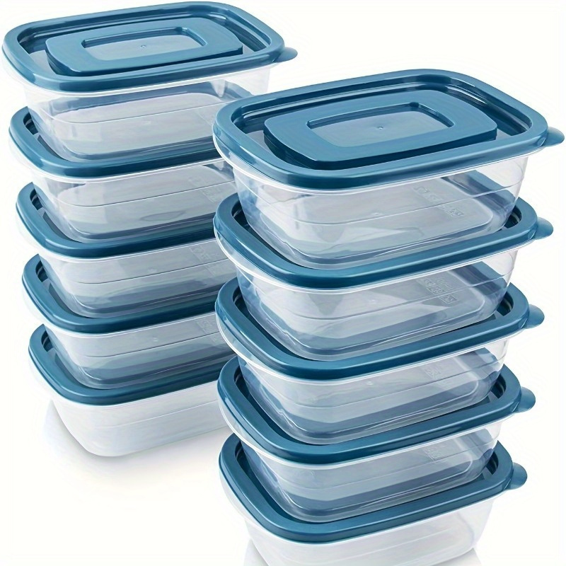 Food Storage Plastic Containers With Lids - 6'lı Şeffaf İstiflenebilir Plastik Gıda Saklama