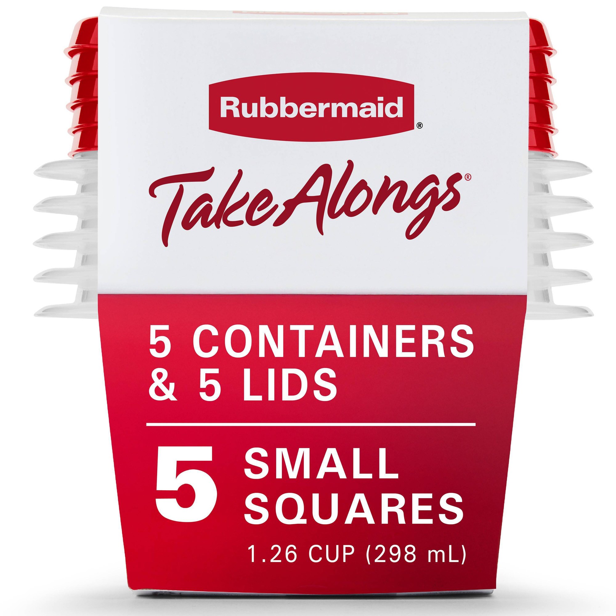Food Storage Plastic Containers With Lids - 5 adet Kırmızı Kapaklı Gıda Saklama