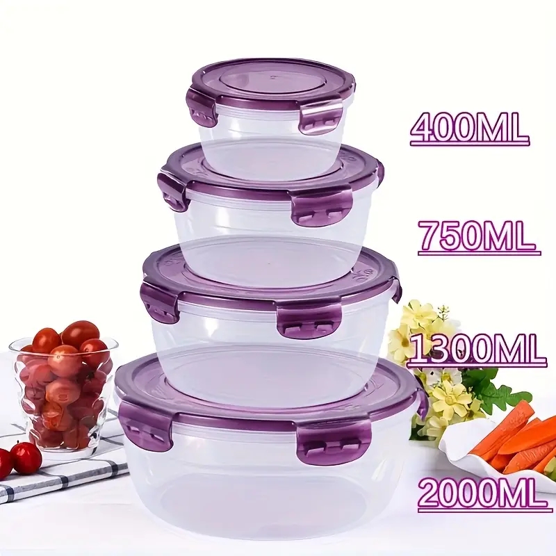 Food Storage Containers Plastic Box - 4 Plastik Gıda Saklama Kabı, Öğle