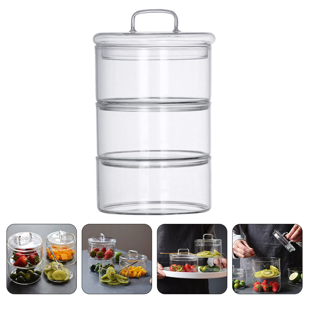Food Storage Glass Jar - 1 takım şeffaf cam saklama kabı