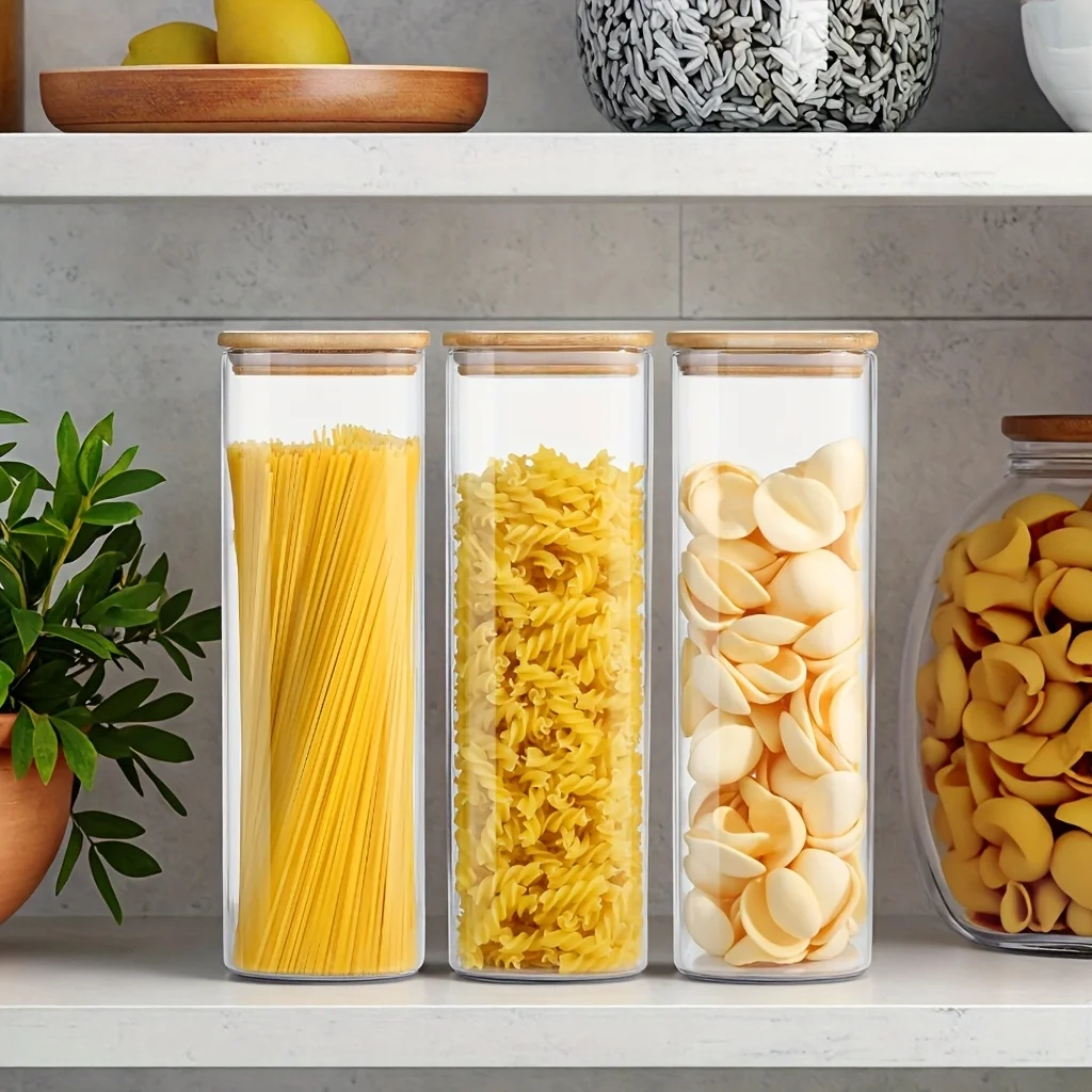 Food Storage Acrylic Containers - Modern 26/42oz Cam Saklama Kabı Kare