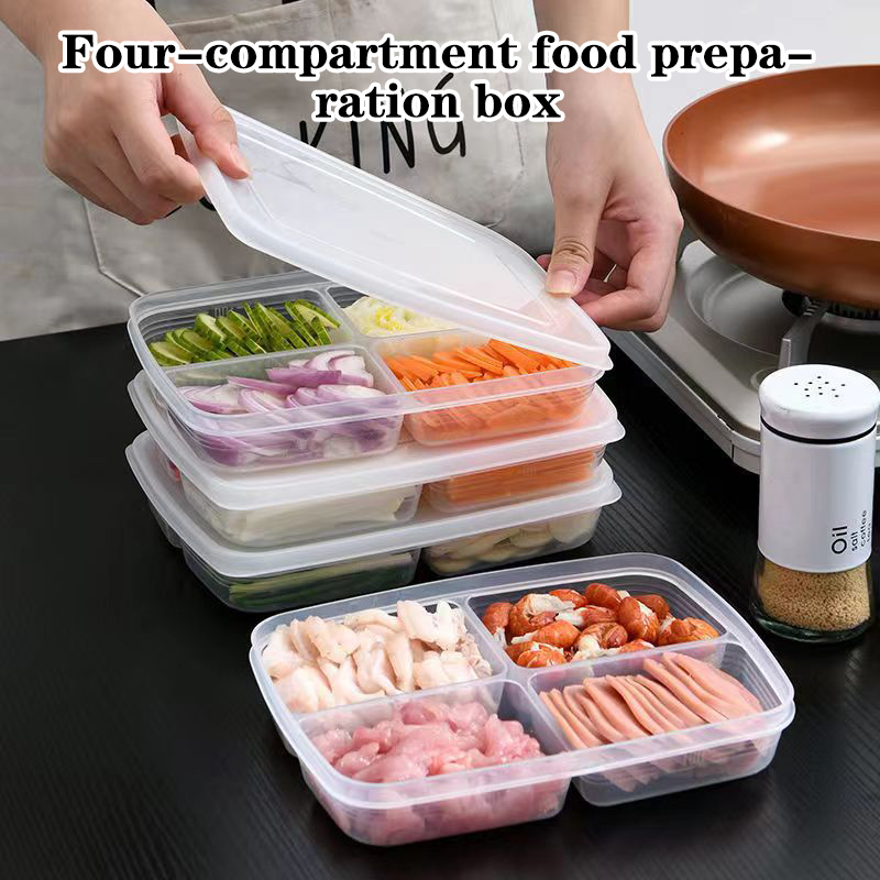 Food Storage Containers Plastic Box - Yeni 【4 Bölmeli Plastik Saklama Kutusu