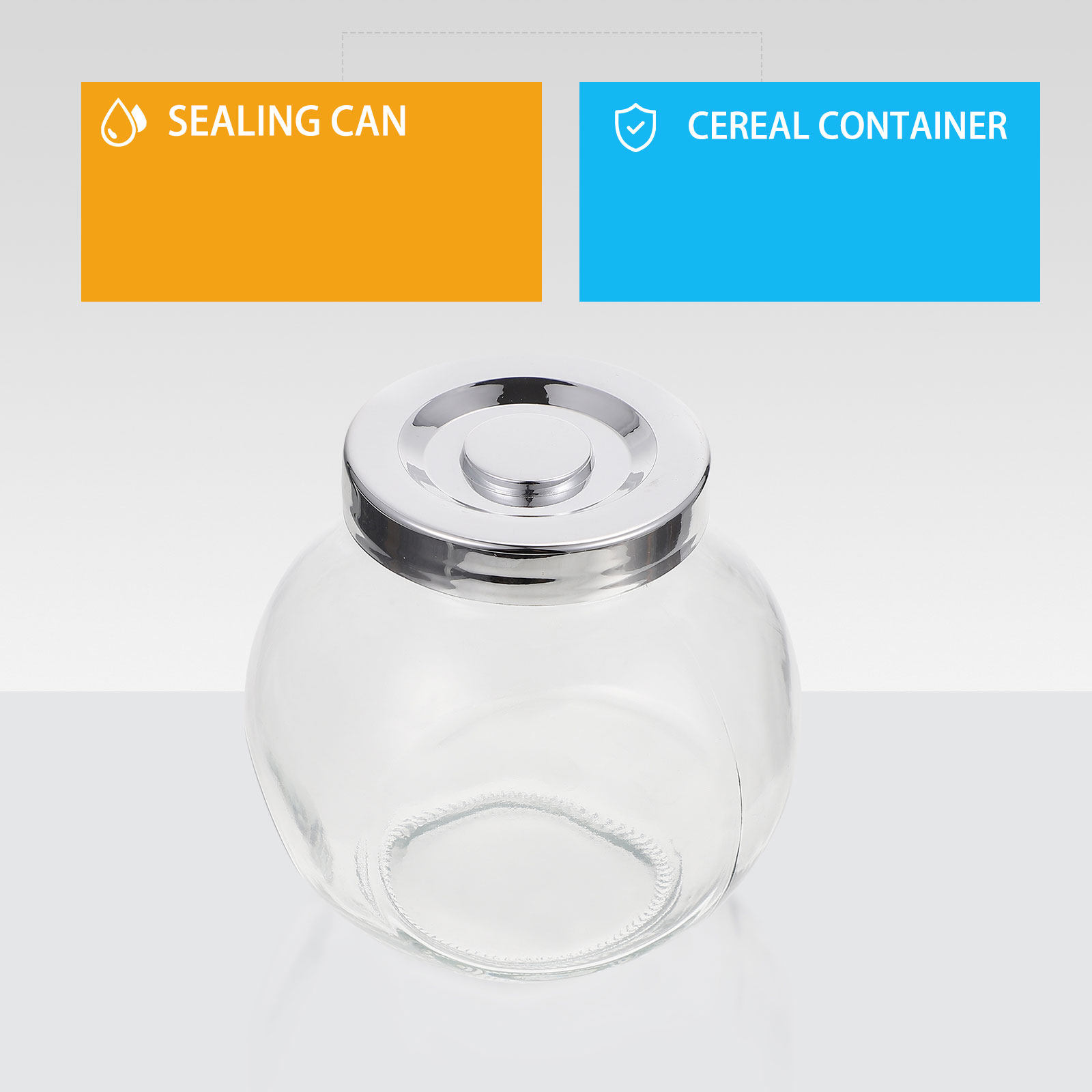 Food Storage Glass Jar - 2 Adet Meyve Reçeli Saklama Şişesi