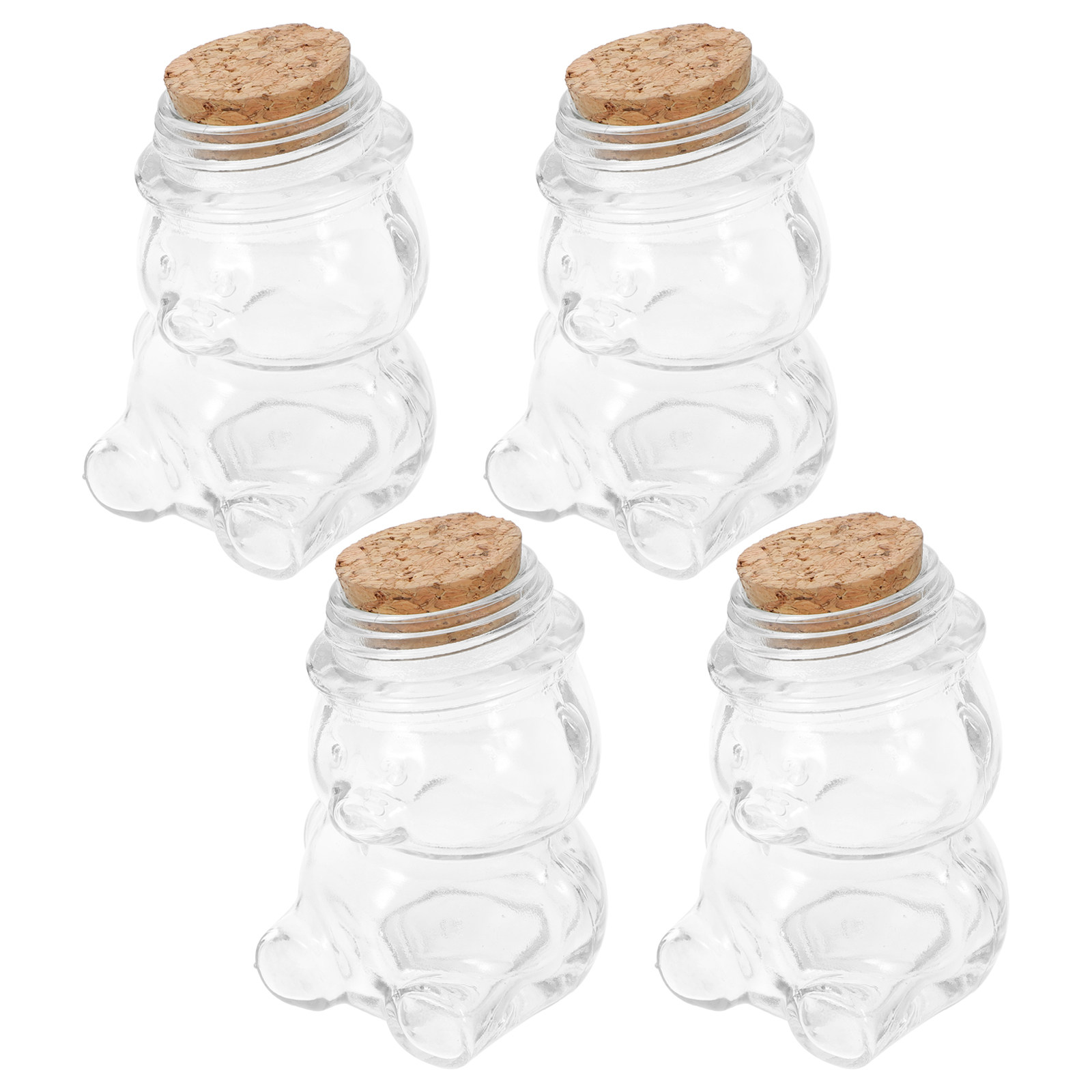 Food Storage Glass Jar - 4 adet cam şeker kavanozu seti