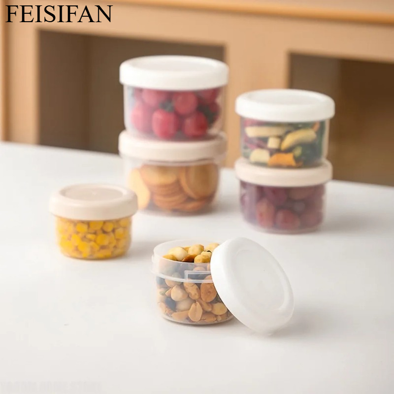 Food Storage Plastic Containers With Lids - Taşınabilir Yuvarlak Plastik Gıda Saklama Kabı