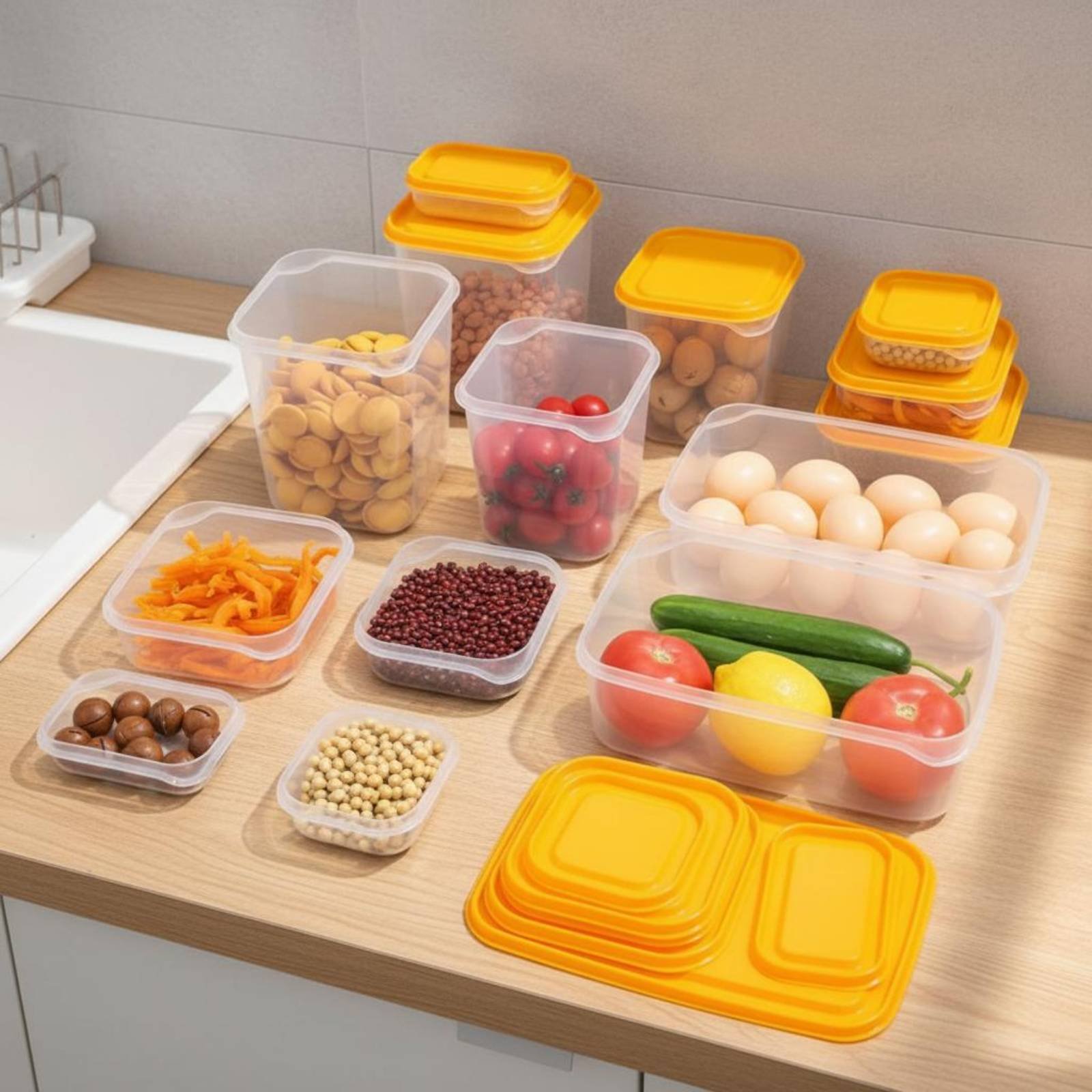 17 Parça Buzdolabı Saklama Kut - Food Storage Plastic Containers With Lids incelemesi ve fiyatı
