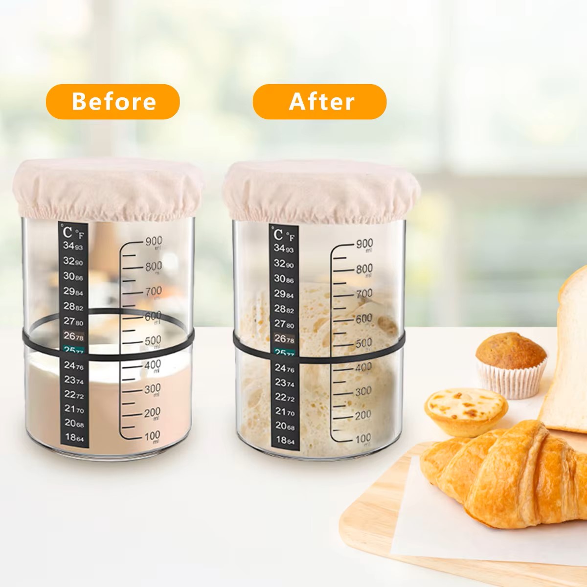 1500/900ml Ekşi Mayalı Hamur B - Food Storage Glass Jar incelemesi ve fiyatı