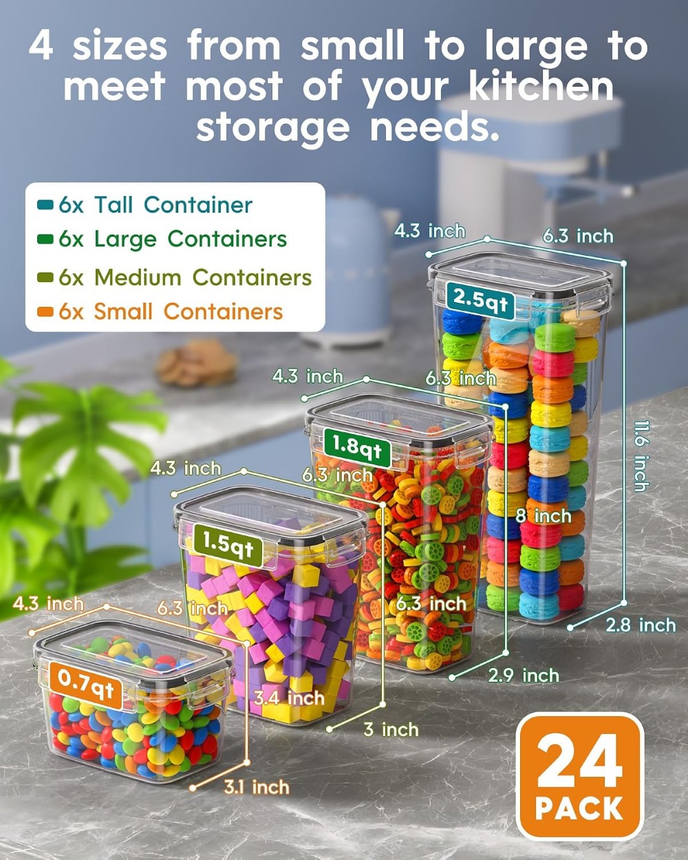 24 Adet Hava Geçirmez Gıda Sak - Food Storage And Containers incelemesi ve fiyatı